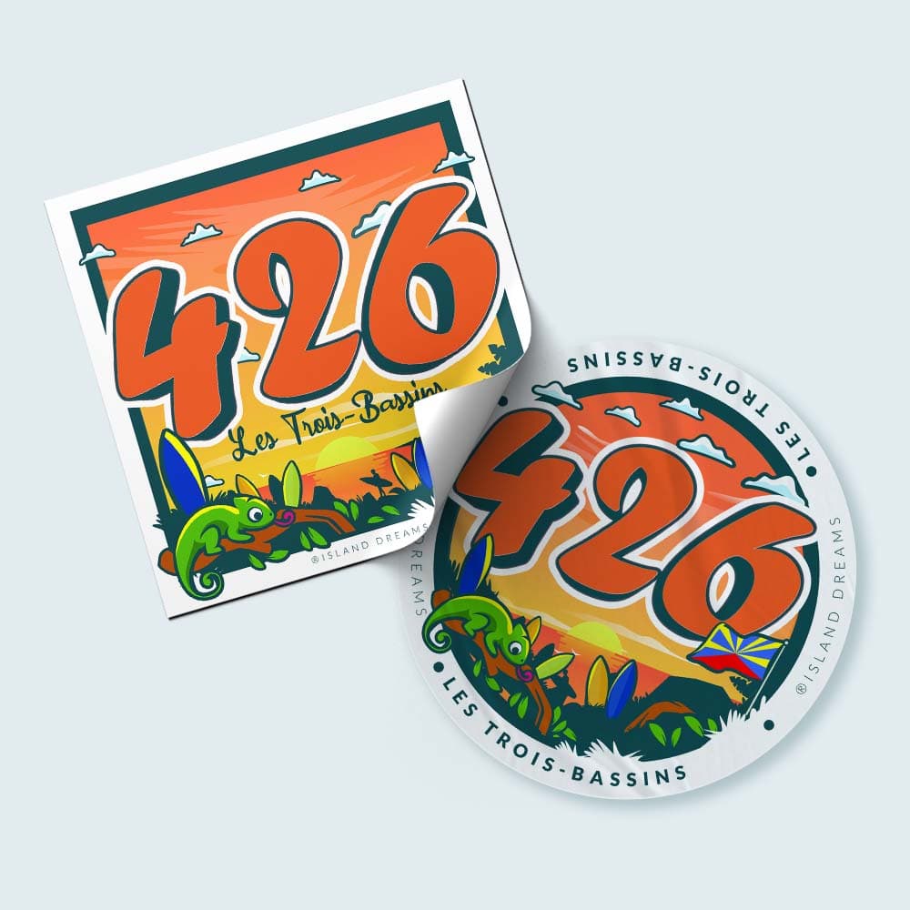 Les Trois Bassins-Stickers-ISLANDDREAMS