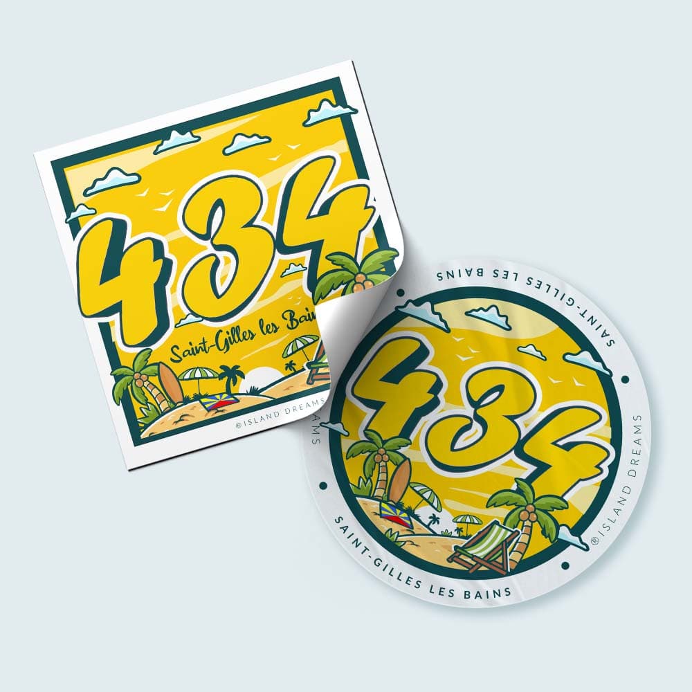Saint Gilles les Bains-Stickers-ISLANDDREAMS